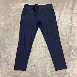Ginasy Pants Women XXL Blue High Rise Flat Front Skinny Chino Pull On Dress